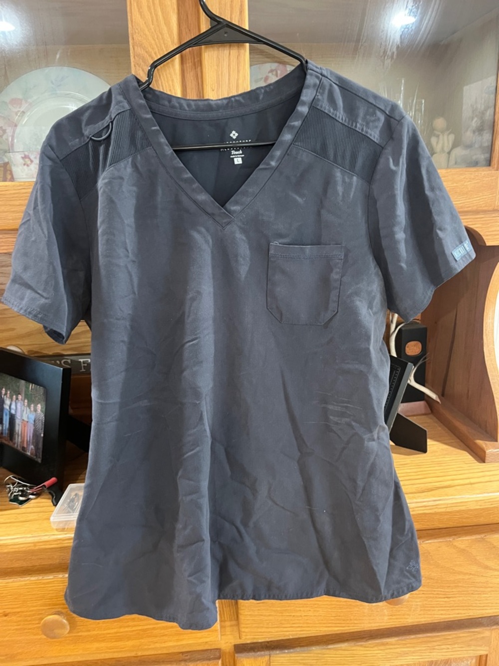 Med Couture Women's grey  V-Neck Scrub Top